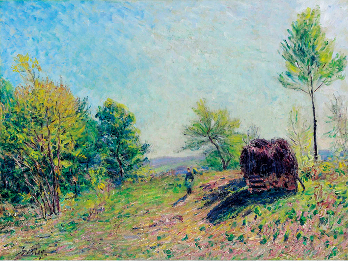  阿尔弗莱德·西斯莱 Alfred Sisley—— 春天去森林的路上 1886